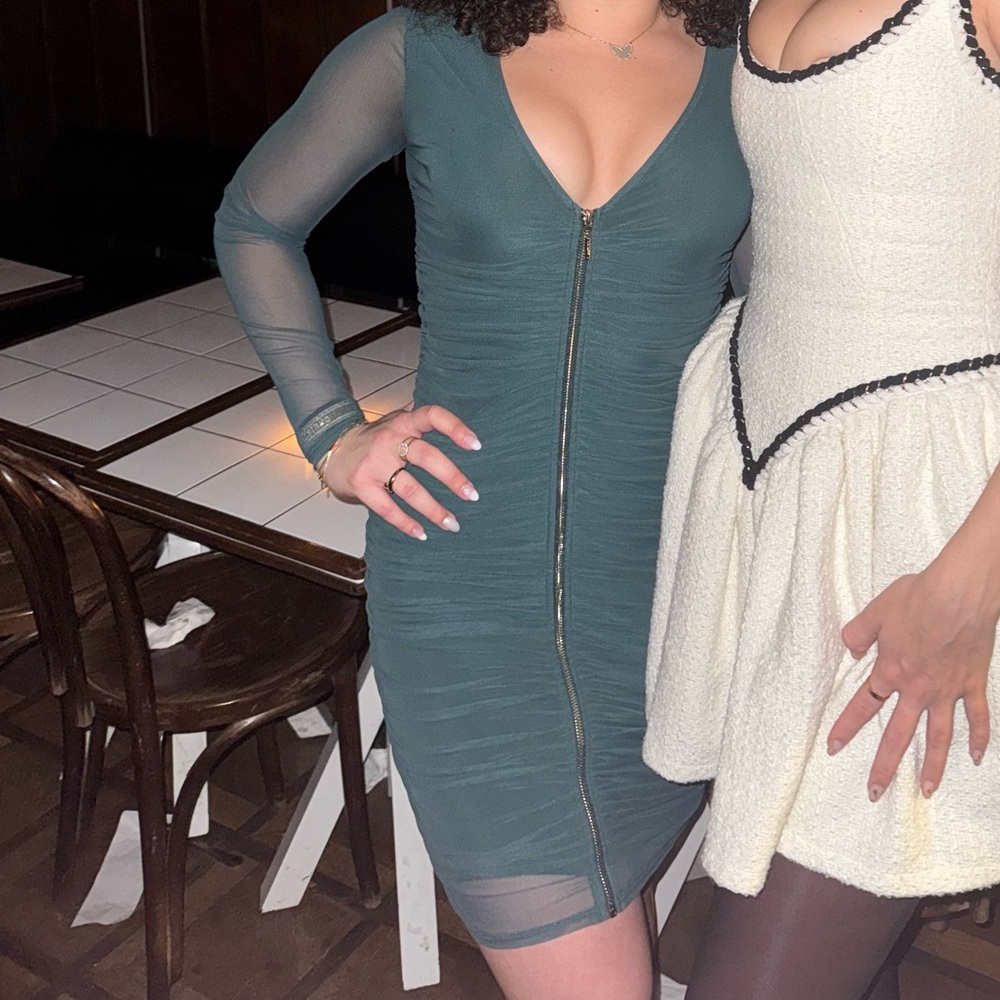 Guess Teal Long Sleeve Dress size M